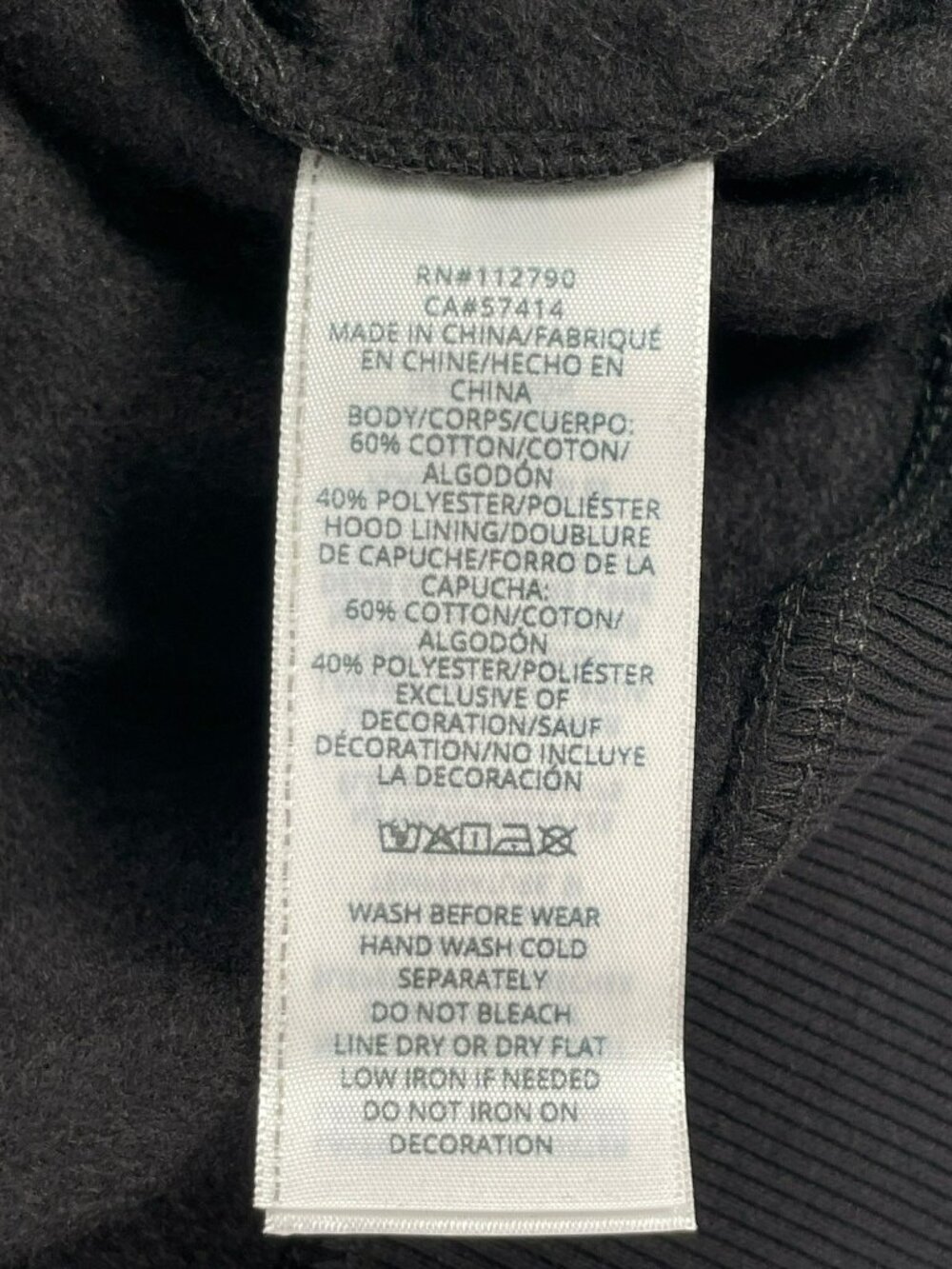 True Religion Jet Black Arch Logo Studs Boxy Hoodie Men's Size 2XL MSRP $124 NEW - Picture 7 of 7